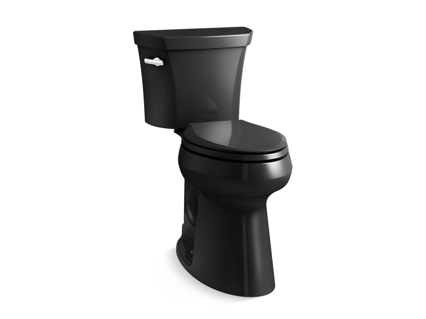 KOHLER K-25224-7 Highline Tall Two-Piece Elongated Toilet, 1.28 Gpf In Black Black