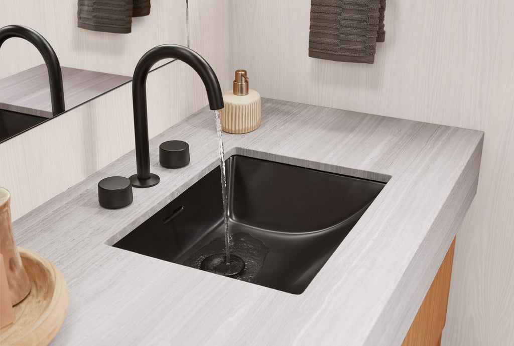 KOHLER K-77967-BL Components Bathroom Sink Faucet Spout With Tube Design, 1.2 Gpm - Matte Black