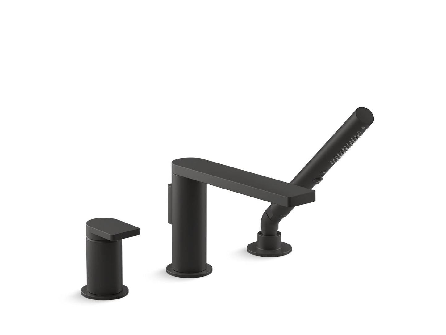 KOHLER K-73078-4-BL Composed Deck-Mount Bath Faucet With Handshower In Matte Black