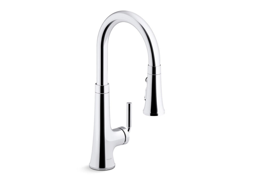 KOHLER K-23764-BL Tone Pull-Down Kitchen Sink Faucet With Three-Function Sprayhead - Matte Black