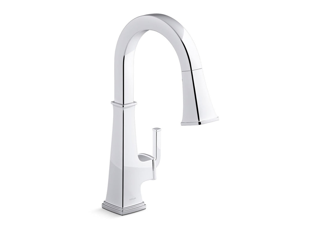 KOHLER K-23830-VS Riff Pull-Down Kitchen Sink Faucet With Three-Function Sprayhead - Vibrant Stainless
