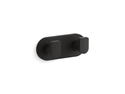 KOHLER K-73146-BL Composed Double Robe Hook In Matte Black