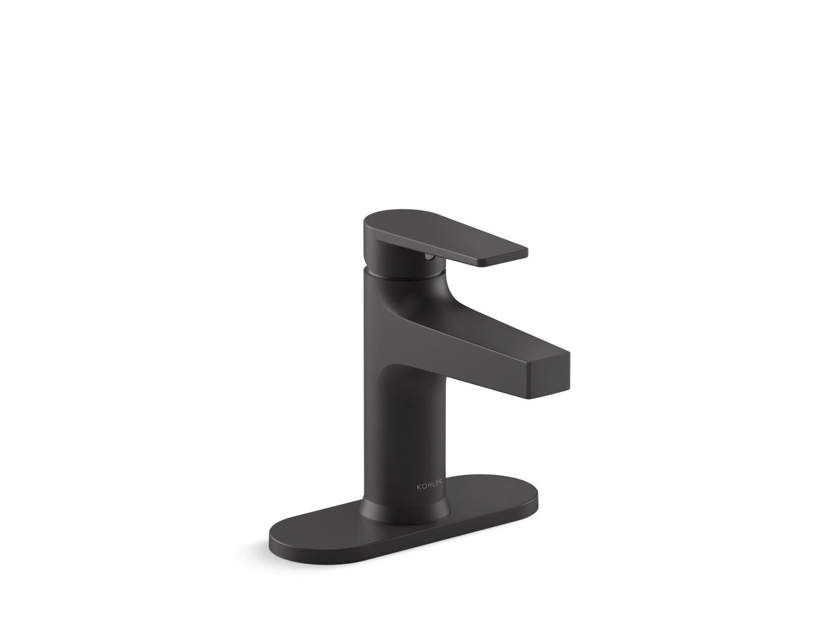 KOHLER K-37886-4-BL Taut Single-Handle Bathroom Sink Faucet, 1.2 Gpm - Matte Black