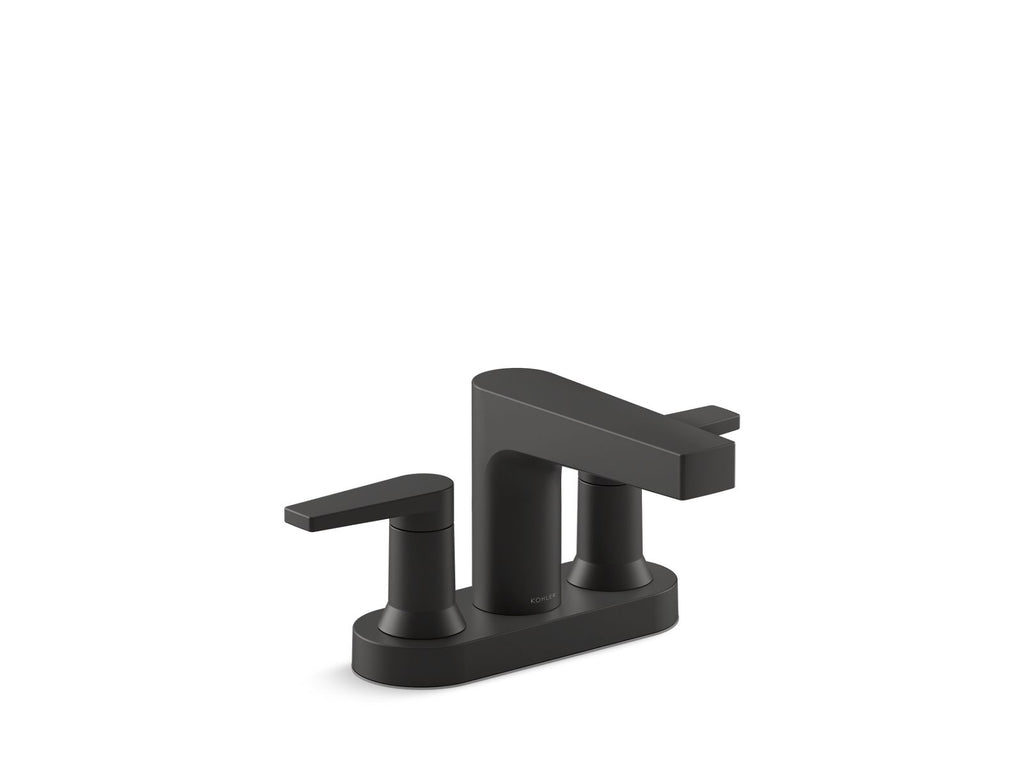 KOHLER K-37888-4-BL Taut Centerset Bathroom Sink Faucet, 1.2 Gpm - Matte Black
