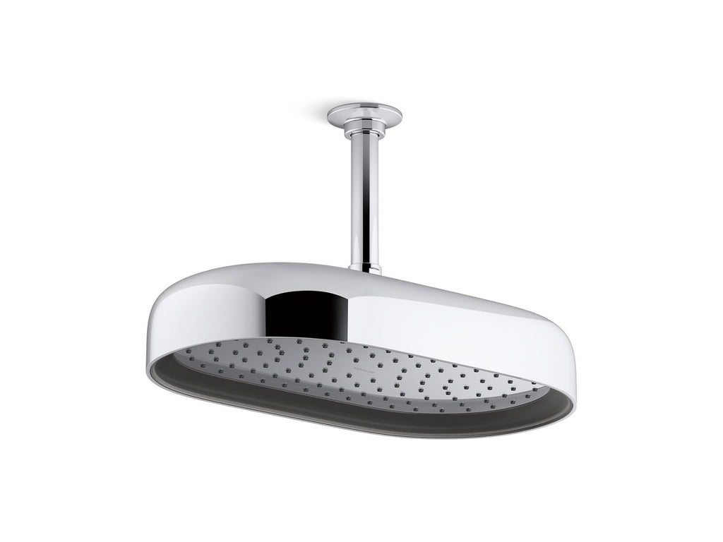 KOHLER K-26294-BL Statement Oblong 14" Single-Function Rainhead, 2.5 Gpm - Matte Black