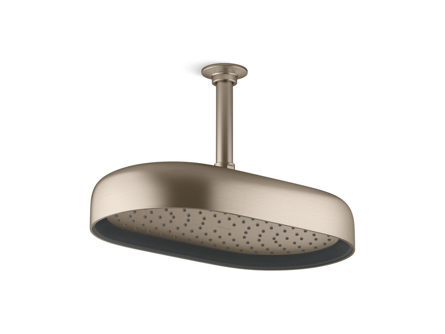 KOHLER K-26294-BV Statement Oblong 14" Single-Function Rainhead, 2.5 Gpm In Vibrant Brushed Bronze