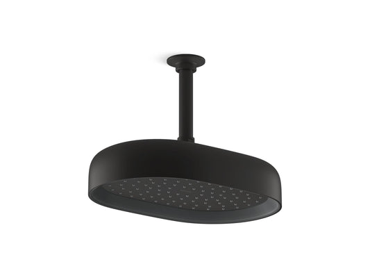 KOHLER K-26293-BL Statement Oblong 12" Single-Function Rainhead, 2.5 Gpm In Matte Black