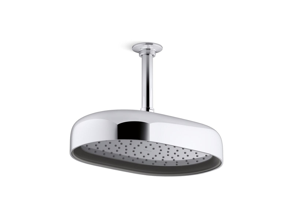 KOHLER K-26293-BL Statement Oblong 12" Single-Function Rainhead, 2.5 Gpm - Matte Black