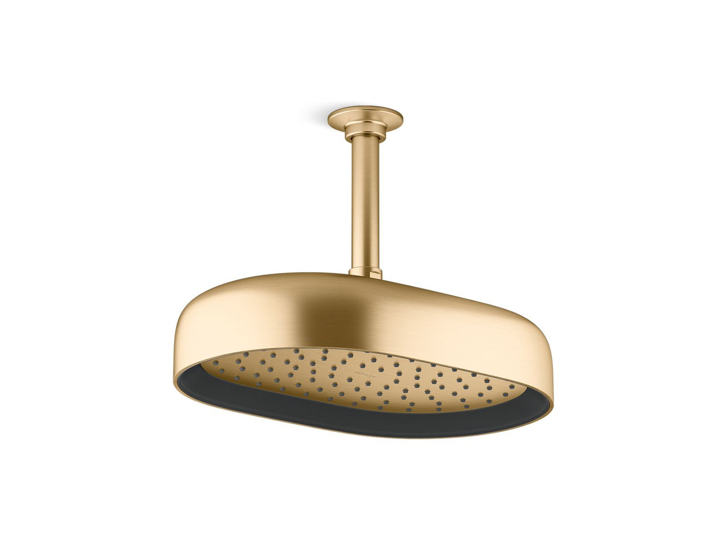 KOHLER K-26293-2MB Statement Oblong 12" Single-Function Rainhead, 2.5 Gpm In Vibrant Brushed Moderne Brass