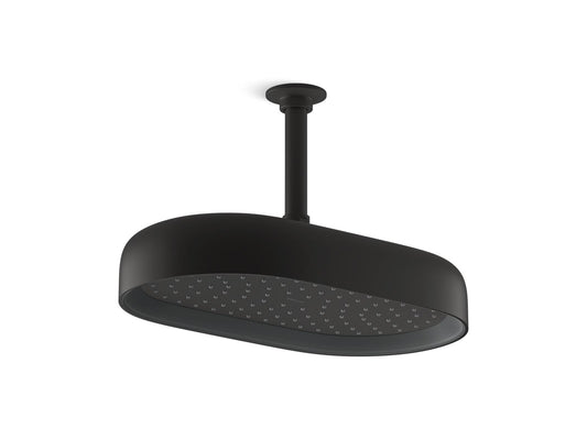 KOHLER K-26294-BL Statement Oblong 14" Single-Function Rainhead, 2.5 Gpm In Matte Black