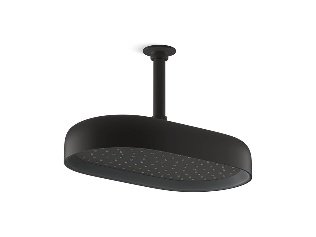 KOHLER K-26294-BL Statement Oblong 14" Single-Function Rainhead, 2.5 Gpm - Matte Black