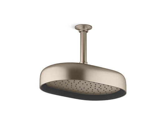 KOHLER K-26293-BV Statement Oblong 12" Single-Function Rainhead, 2.5 Gpm In Vibrant Brushed Bronze