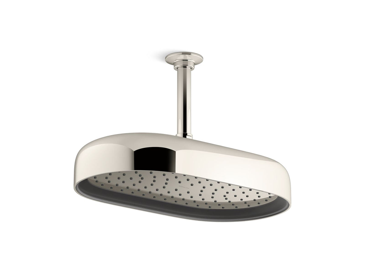 KOHLER K-26294-SN Statement Oblong 14" Single-Function Rainhead, 2.5 Gpm - Vibrant Polished Nickel