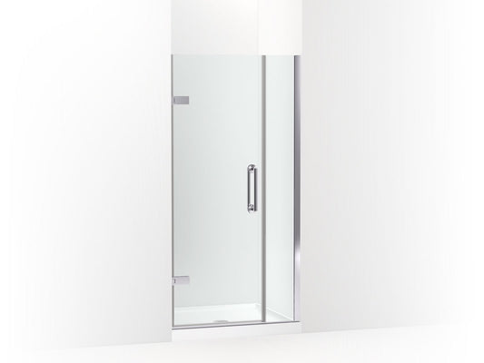 KOHLER K-27589-10L-SHP Components Frameless Pivot Shower Door, 71-9/16" H X 33-5/8 - 34-3/8" W, With 3/8" Thick Crystal Clear Glass In Bright Polished Silver