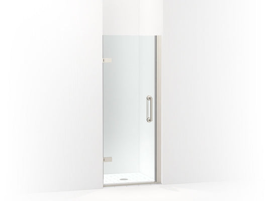 KOHLER K-27577-10L-BNK Components Frameless Pivot Shower Door, 71-5/8" H X 27-5/8 - 28-3/8" W, With 3/8" Thick Crystal Clear Glass In Anodized Brushed Nickel