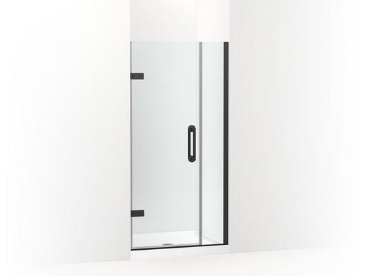 KOHLER K-27589-10L-BL Components Frameless Pivot Shower Door, 71-9/16" H X 33-5/8 - 34-3/8" W, With 3/8" Thick Crystal Clear Glass In Matte Black