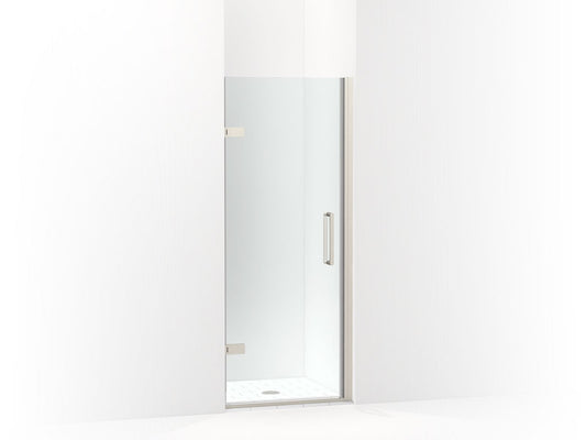 KOHLER K-27582-10L-BNK Composed Frameless Pivot Shower Door, 71-5/8" H X 29-5/8 - 30-3/8" W, With 3/8" Thick Crystal Clear Glass In Anodized Brushed Nickel