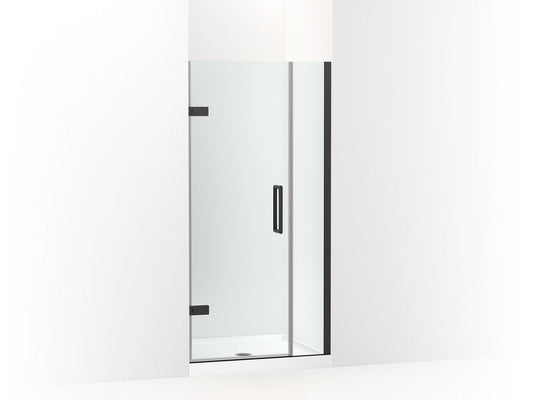 KOHLER K-27588-10L-BL Composed Frameless Pivot Shower Door, 71-9/16" H X 33-5/8 - 34-3/8" W, With 3/8" Thick Crystal Clear Glass In Matte Black