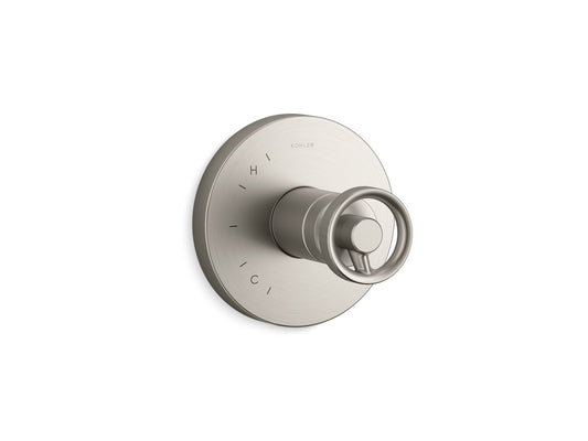 KOHLER K-TS78015-9-BN Components Rite-Temp valve trim with Industrial handle - Vibrant Brushed Nickel