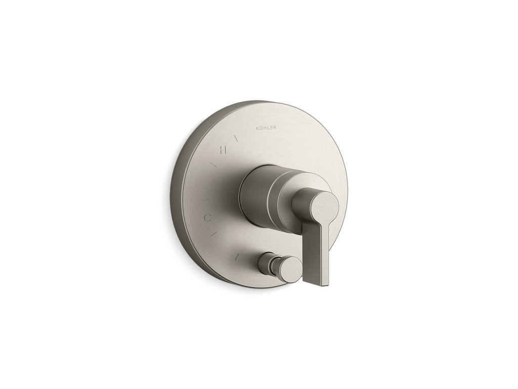 KOHLER K-T78016-4-BN Components Rite-Temp Valve Trim With Lever Handle And Diverter - Vibrant Brushed Nickel