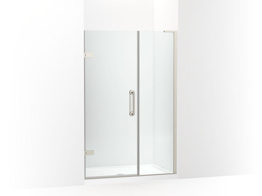 KOHLER K-27605-10L-BNK Components Frameless Pivot Shower Door, 71-3/4" H X 45-1/4 - 46" W, With 3/8" Thick Crystal Clear Glass In Anodized Brushed Nickel