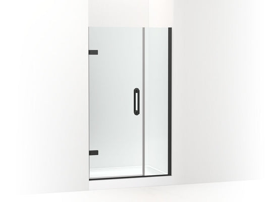 KOHLER K-27601-10L-BL Components Frameless Pivot Shower Door, 71-9/16" H X 39-5/8 - 40-3/8" W, With 3/8" Thick Crystal Clear Glass In Matte Black