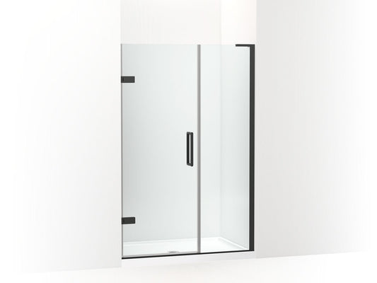 KOHLER K-27604-10L-BL Composed Frameless Pivot Shower Door, 71-3/4" H X 45-1/4 - 46" W, With 3/8" Thick Crystal Clear Glass In Matte Black