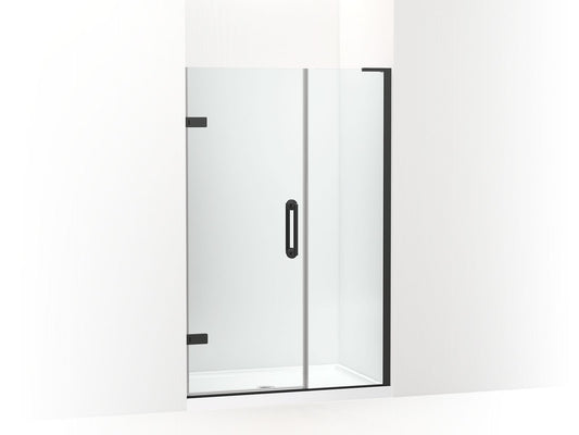 KOHLER K-27605-10L-BL Components Frameless Pivot Shower Door, 71-3/4" H X 45-1/4 - 46" W, With 3/8" Thick Crystal Clear Glass In Matte Black