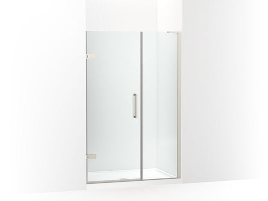 KOHLER K-27604-10L-BNK Composed Frameless Pivot Shower Door, 71-3/4" H X 45-1/4 - 46" W, With 3/8" Thick Crystal Clear Glass In Anodized Brushed Nickel