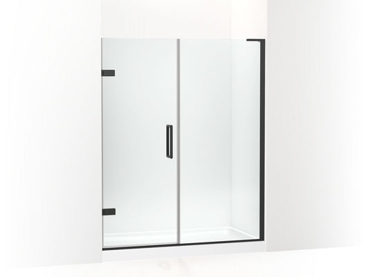 KOHLER K-27616-10L-BL Composed Frameless Pivot Shower Door, 71-3/4" H X 57-1/4 - 58" W, With 3/8" Thick Crystal Clear Glass In Matte Black