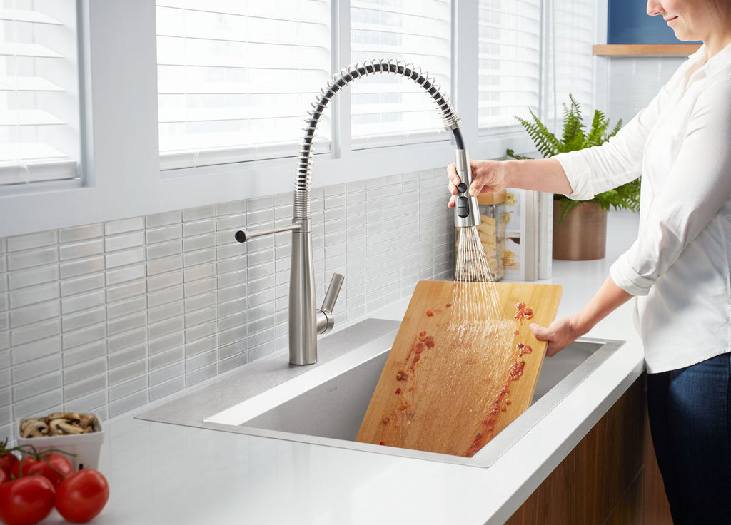 KOHLER K-RC78957-1PC-NA Pro-Inspired 33" Top-/Undermount Single-Bowl Kitchen Sink Kit - Stainless Steel