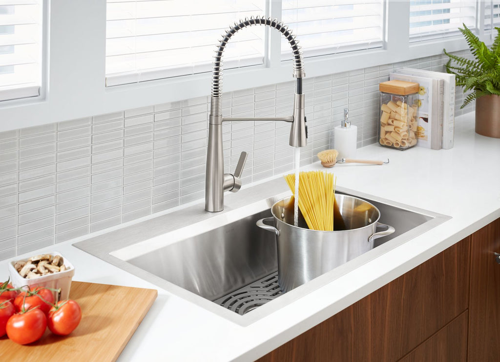 KOHLER K-RC78957-1PC-NA Pro-Inspired 33" Top-/Undermount Single-Bowl Kitchen Sink Kit - Stainless Steel