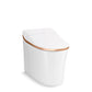 KOHLER K-77795-0SG Eir One-Piece Elongated Smart Toilet, Dual-Flush In White with Sunrise Gold Trim