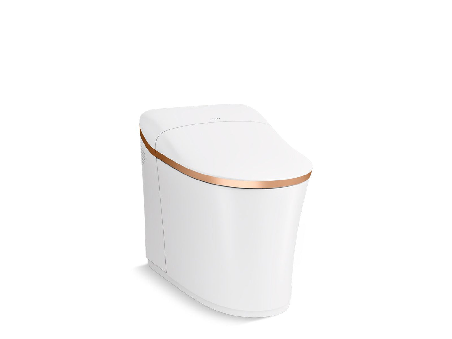 KOHLER K-77795-0SG Eir One-Piece Elongated Smart Toilet, Dual-Flush In White with Sunrise Gold Trim