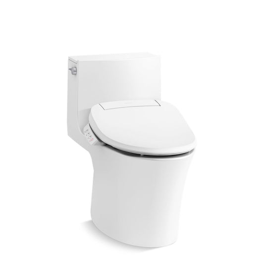 KOHLER K-1381-HC-0 Veil Hidden Cord One-Piece Elongated Toilet With Skirted Trapway, Dual-Flush In White