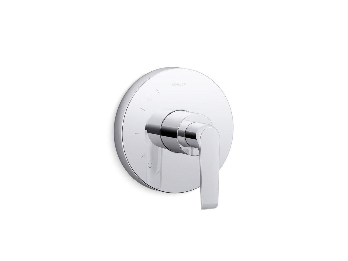 KOHLER K-TS97018-4-CP Avid Rite-Temp Valve Trim With Lever Handle - Polished Chrome