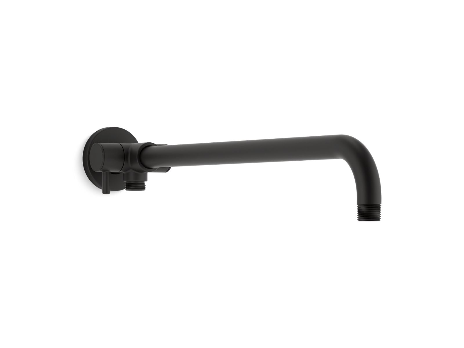 KOHLER K-76332-BL Wall-Mount Rainhead Arm With 3-Way Diverter - Matte Black