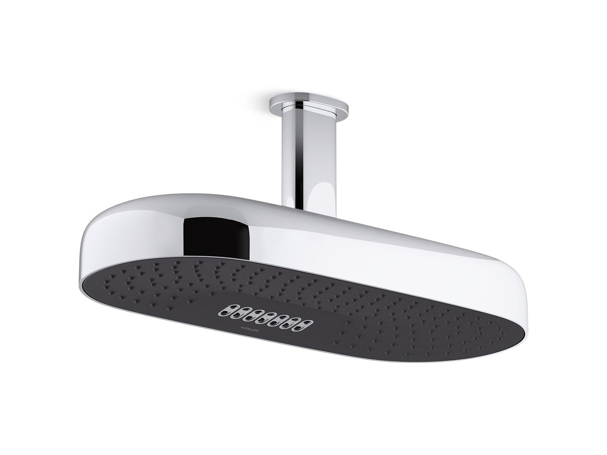KOHLER K-26297-SN Statement Oblong 18" Two-Function Rainhead, 2.5 Gpm - Vibrant Polished Nickel