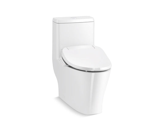 KOHLER K-23188-HC-0 Reach Curv Hidden Cord One-Piece Compact Elongated Toilet With Skirted Trapway, Dual-Flush In White