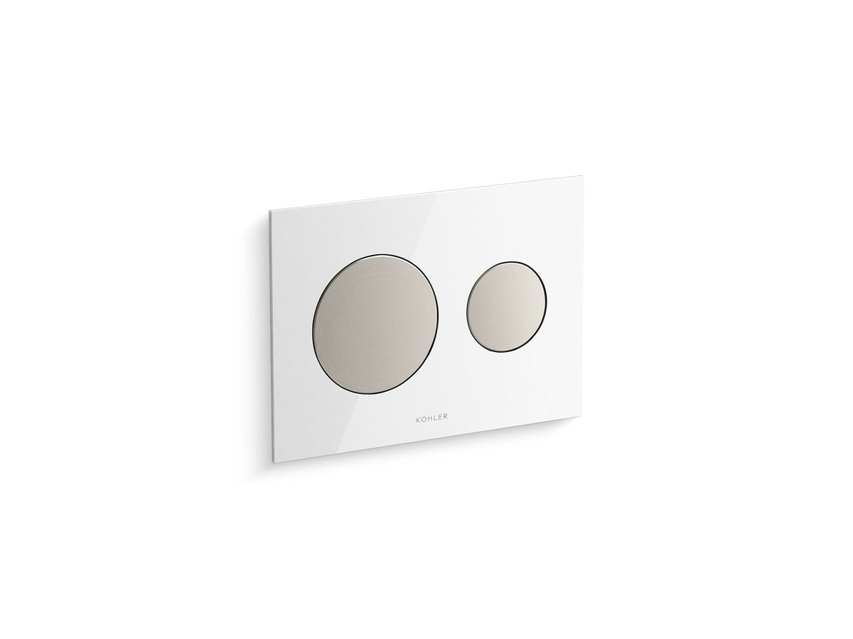 KOHLER K-23252-F-0 Skim Dual-Flush Actuator Plate For 2" X 4" In-Wall Tank And Carrier System - White