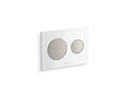 KOHLER K-23252-F-0 Skim Dual-Flush Actuator Plate For 2" X 4" In-Wall Tank And Carrier System - White