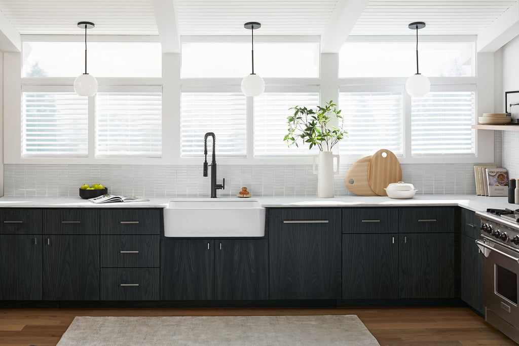 KOHLER K-24268-7 Ironridge 34" Undermount Single-Bowl Farmhouse Kitchen Sink - Black Black