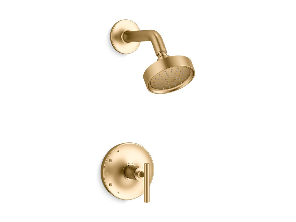 KOHLER K-TS14422-4G-2MB Purist Rite-Temp Shower Trim Kit With Lever Handle, 1.75 Gpm - Vibrant Brushed Moderne Brass