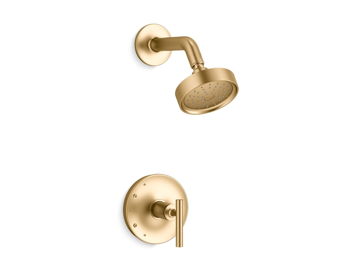 KOHLER K-TS14422-4G-2MB Purist Rite-Temp Shower Trim Kit With Lever Handle, 1.75 Gpm - Vibrant Brushed Moderne Brass