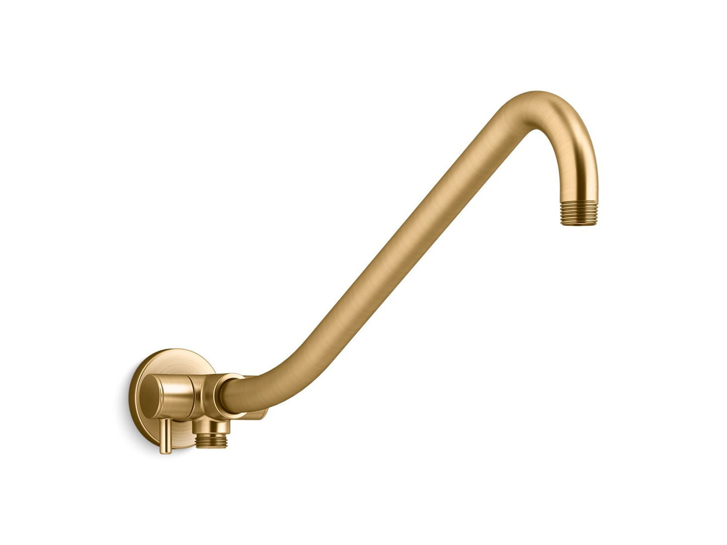 KOHLER K-76336-2MB Gooseneck Rainhead Arm With 3-Way Diverter In Vibrant Brushed Moderne Brass