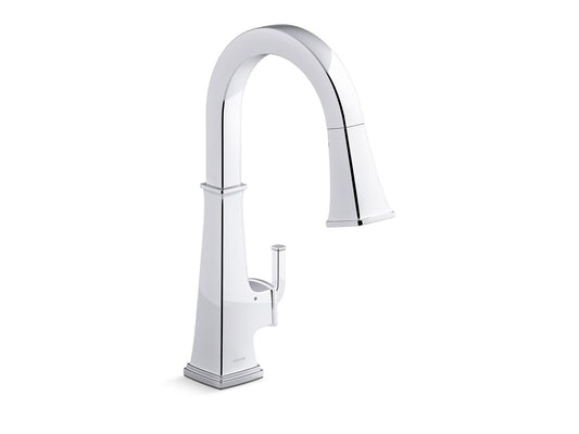 KOHLER K-23832-WB-CP Riff Touchless Pull-Down Kitchen Sink Faucet With Kohler Konnect And Three-Function Sprayhead In Polished Chrome