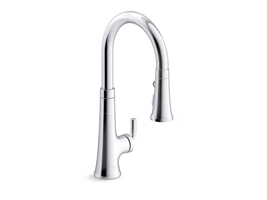 KOHLER K-23766-CP Tone Touchless Pull-Down Kitchen Sink Faucet With Three-Function Sprayhead In Polished Chrome