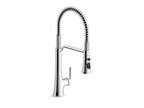 KOHLER K-23765-BMB Tone Semi-Professional Pull-Down Kitchen Sink Faucet With Three-Function Sprayhead - Matte Black With Brushed Moderne Brass