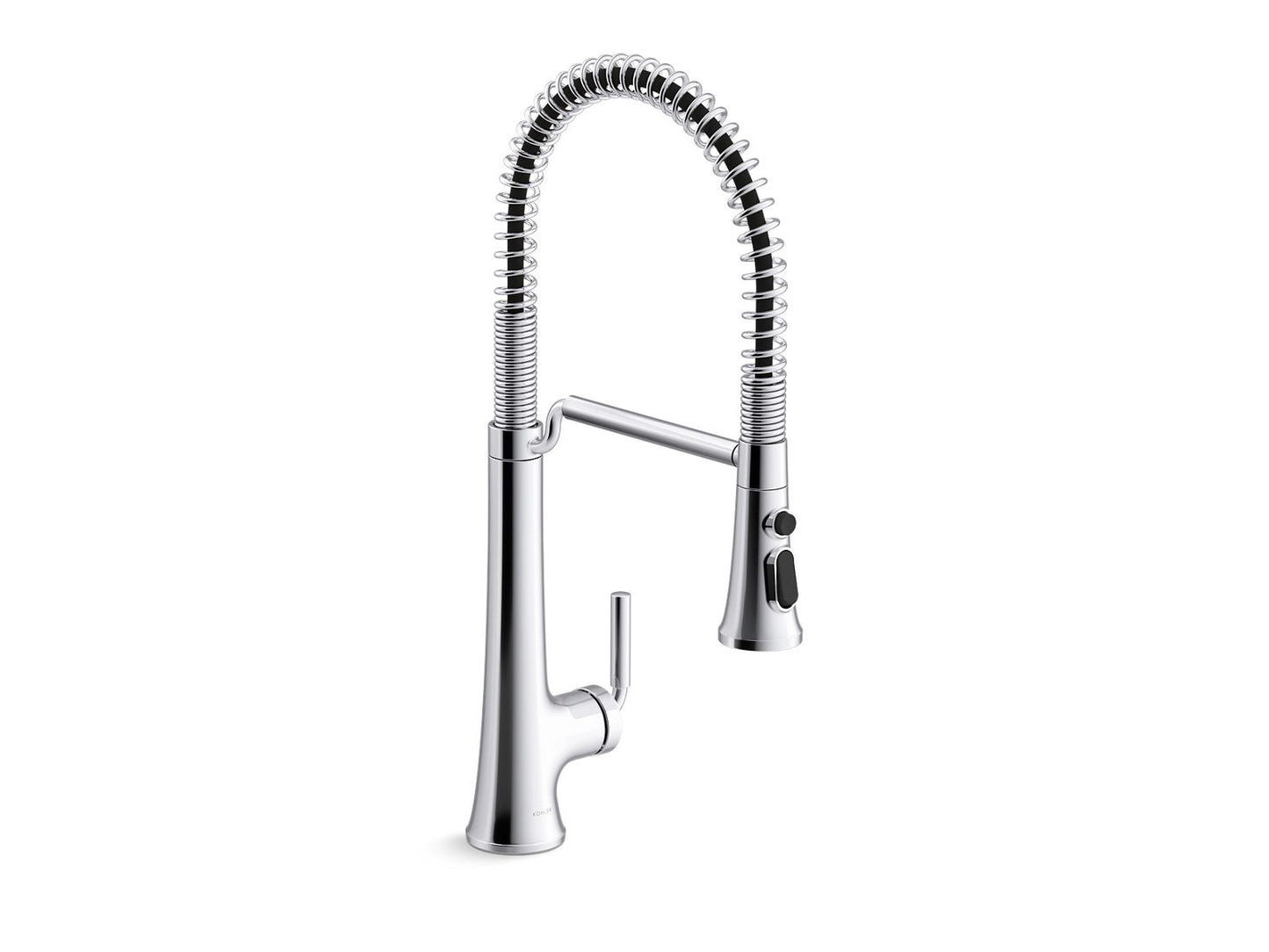 KOHLER K-23765-BL Tone Semi-professional pull-down kitchen sink faucet with three-function sprayhead - Matte Black