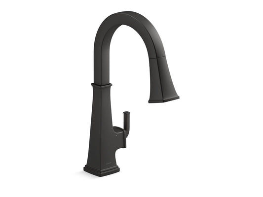 KOHLER K-23832-BL Riff Touchless Pull-Down Kitchen Sink Faucet With Three-Function Sprayhead In Matte Black